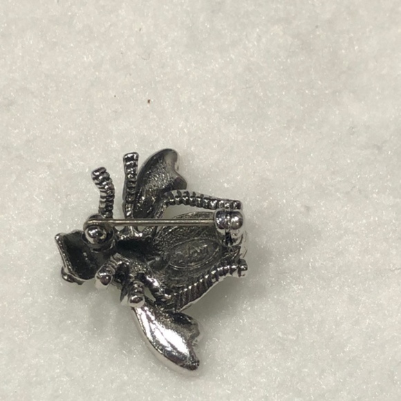 JOAN RIVERS CLEAR AURORA BOREALIS & GREEN CRYSTALS SILVER TONE BUMBLEBEE BROOCH - Picture 16 of 16